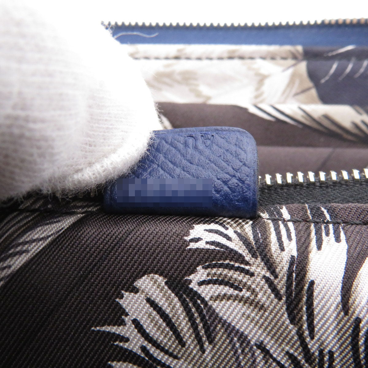 HERMES Long Wallet Purse Epsom Navy ASAP Silk In Long Epsom