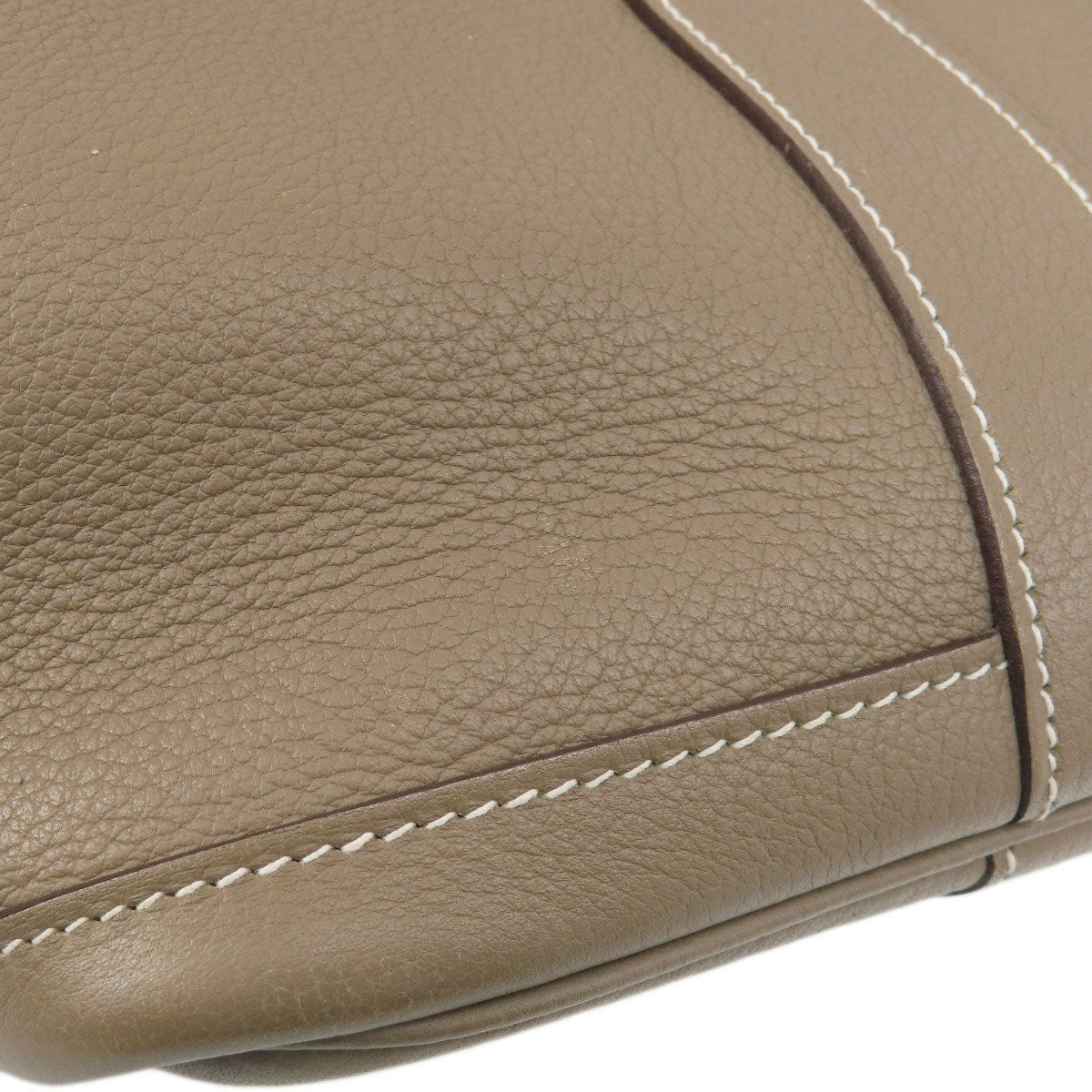 HERMES Handbag Country beige Garden Party TPM Etoupe Etoupe SilverMetal Women Used