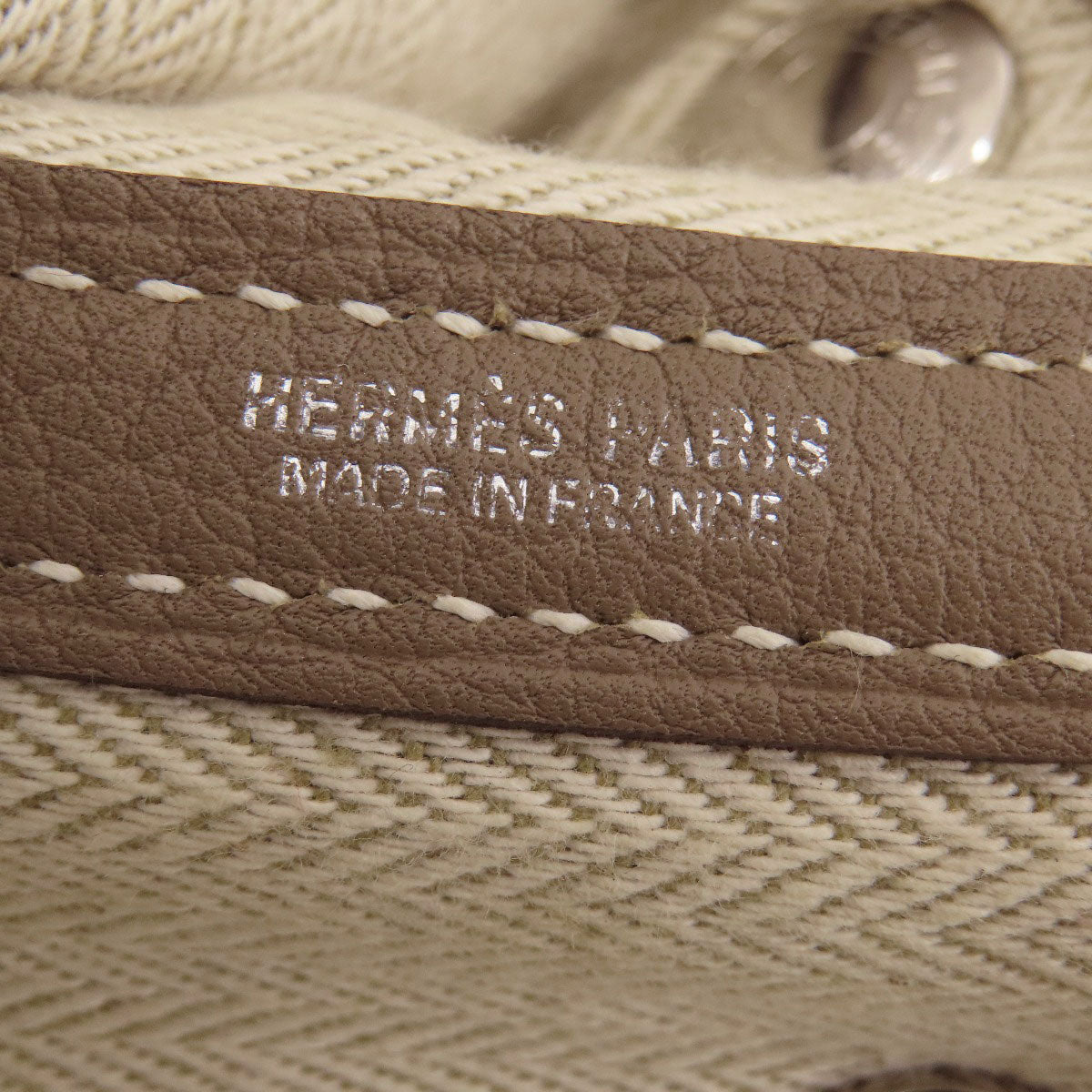 HERMES Handbag Country beige Garden Party TPM Etoupe Etoupe SilverMetal Women Used