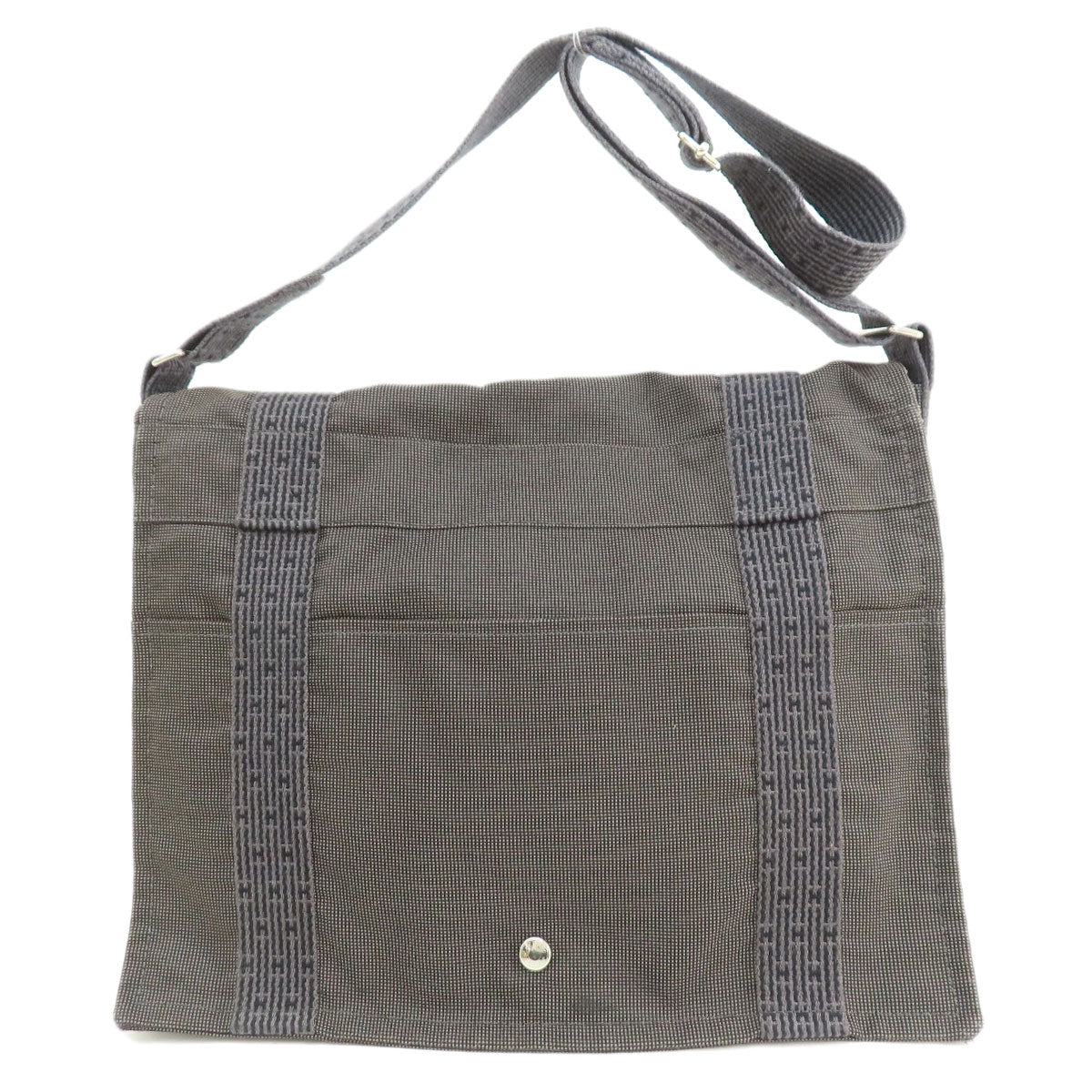 HERMES Shoulder Bag canvas gray Her Line  Bassus Women Used