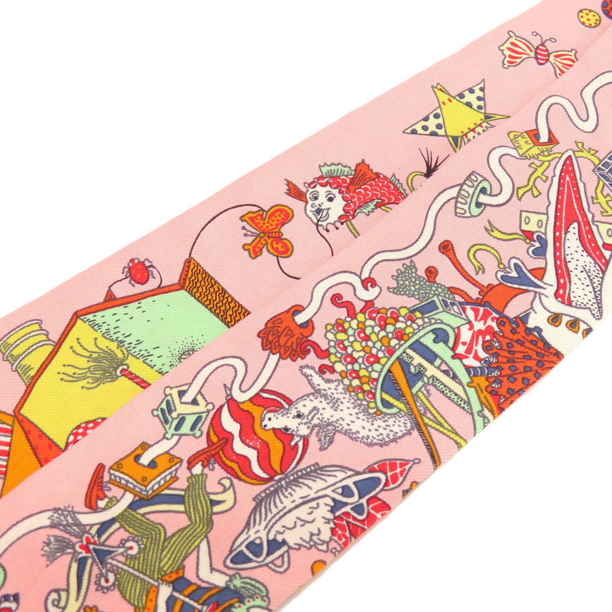 HERMES scarf silk pink Twilly Women Used