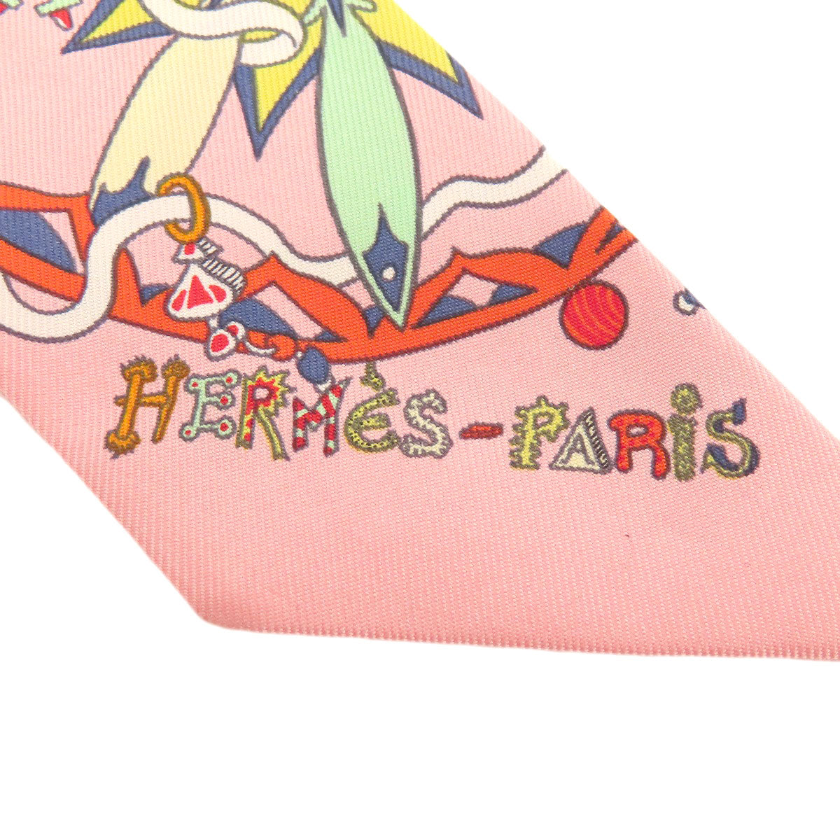 HERMES scarf silk pink Twilly Women Used