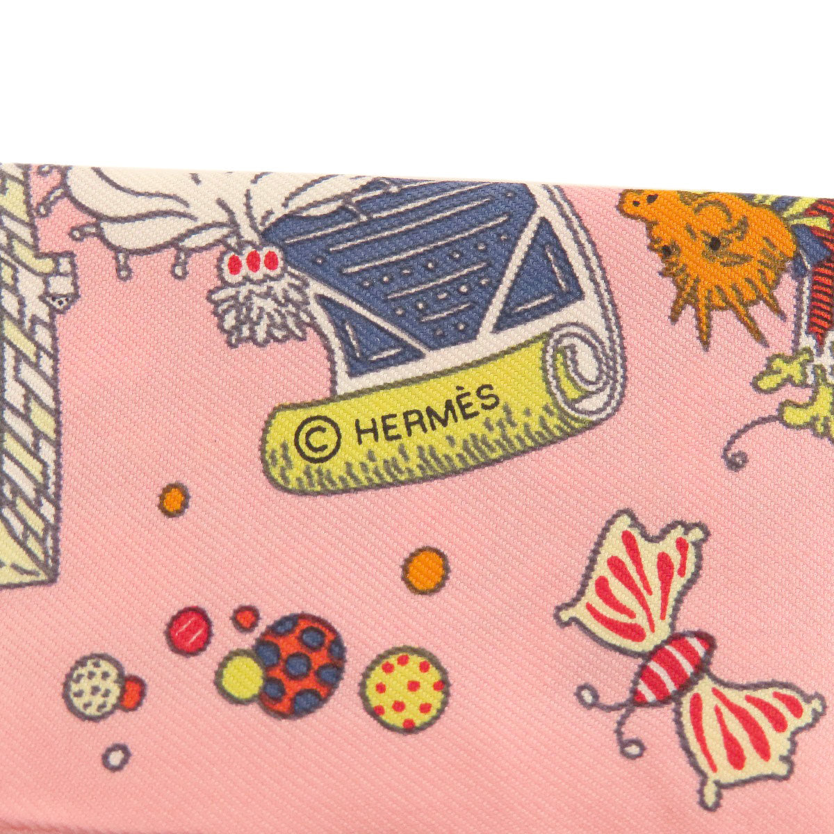 HERMES scarf silk pink Twilly Women Used