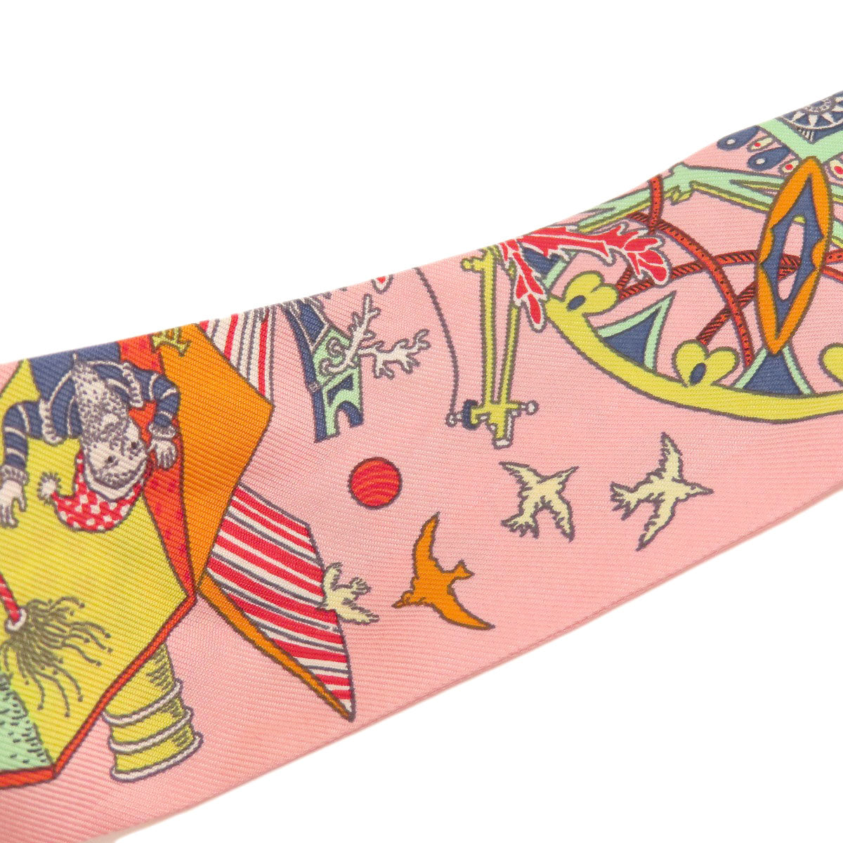 HERMES scarf silk pink Twilly Women Used