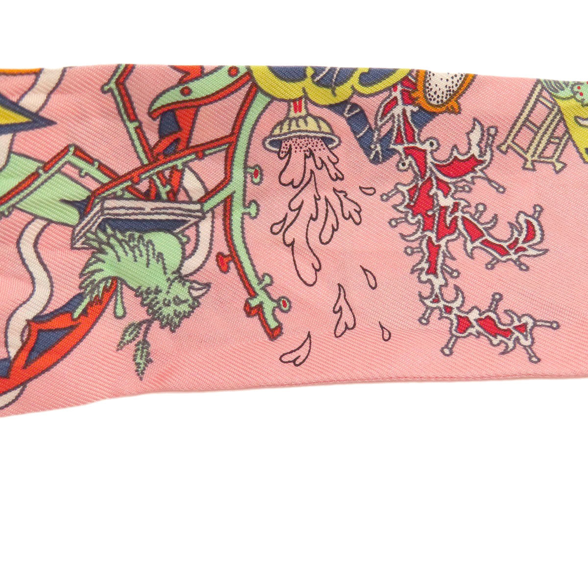 HERMES scarf silk pink Twilly Women Used