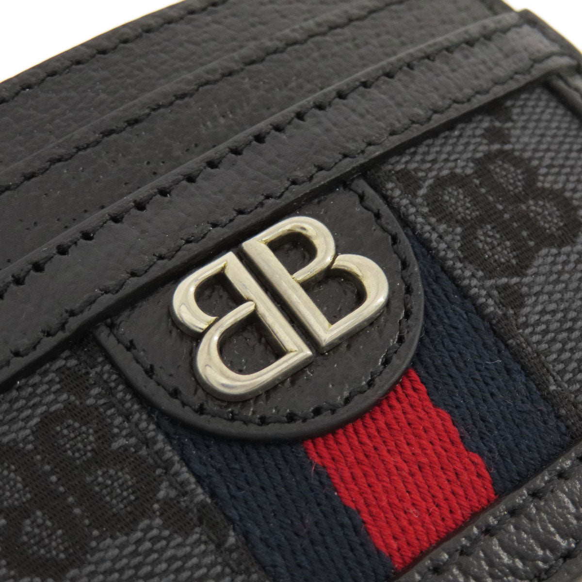 BALENCIAGA Card Case 680386 canvas black Gucci x Balenciaga Hacker