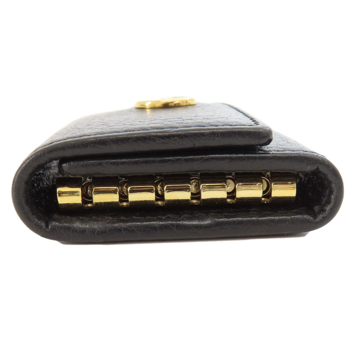 GUCCI Key case Key holder  466118 leather black GG Marmont
