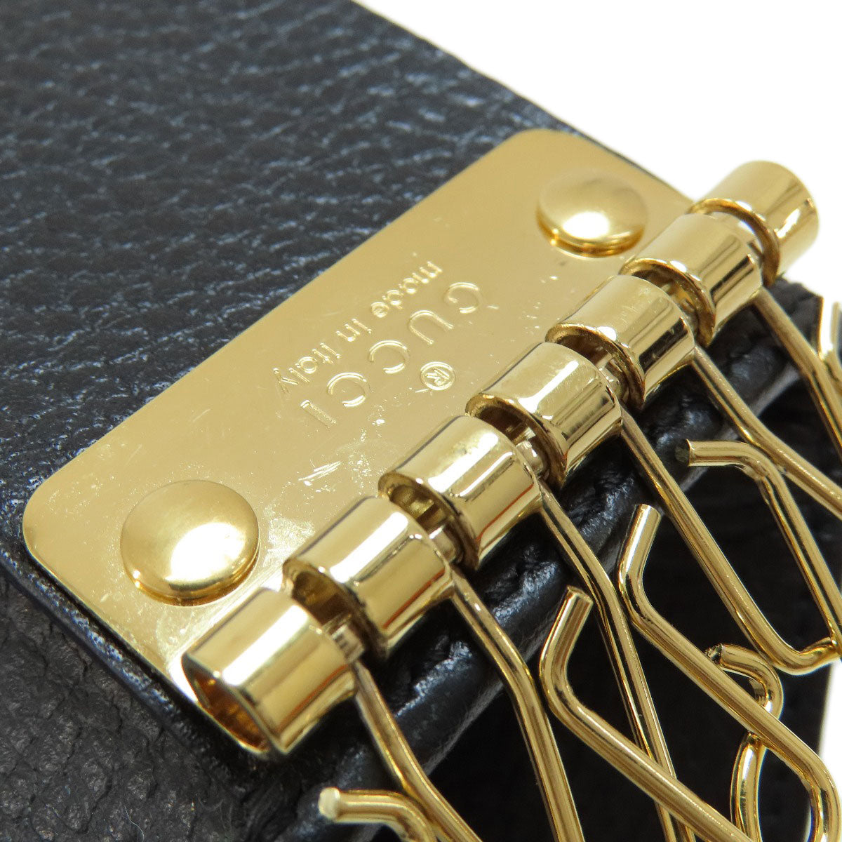 GUCCI Key case Key holder  466118 leather black GG Marmont