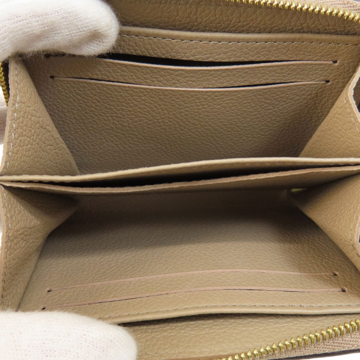 LOUIS VUITTON Coin case M68696 Ann Platt beige Zippy Coin Purse Tourterelle Women Used