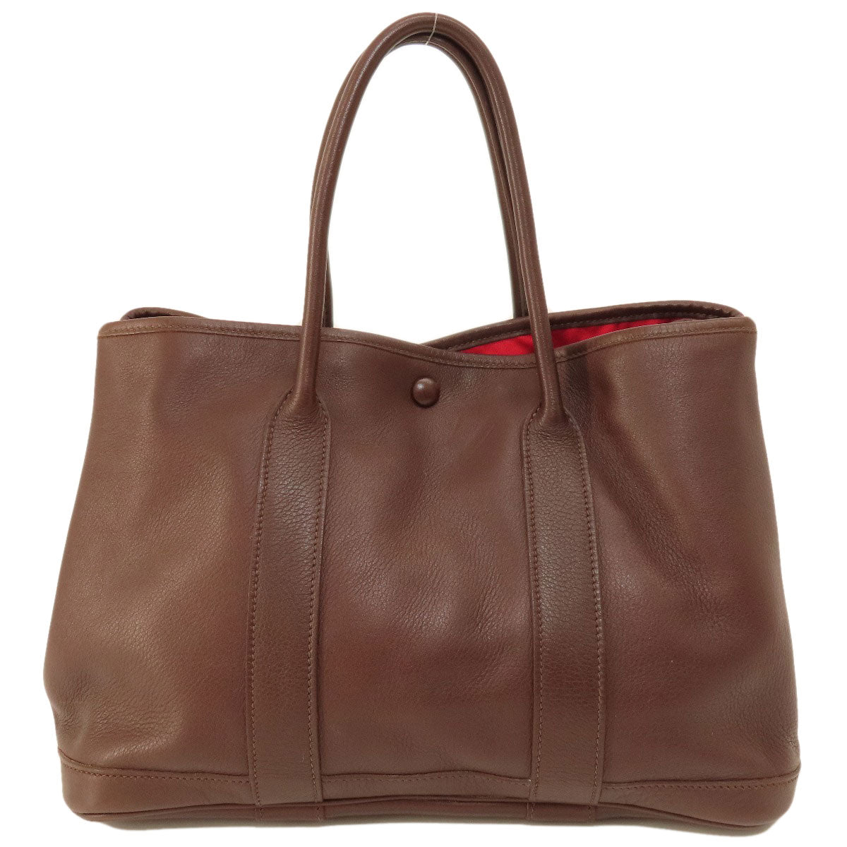 HERMES Tote Bag Swift Brown Garden Party TPM Brown Women Used