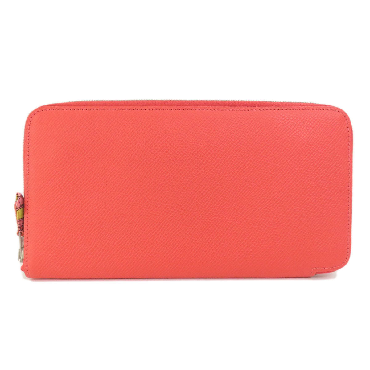 HERMES Long Wallet Purse Epsom Orange Azap Silk in Long
