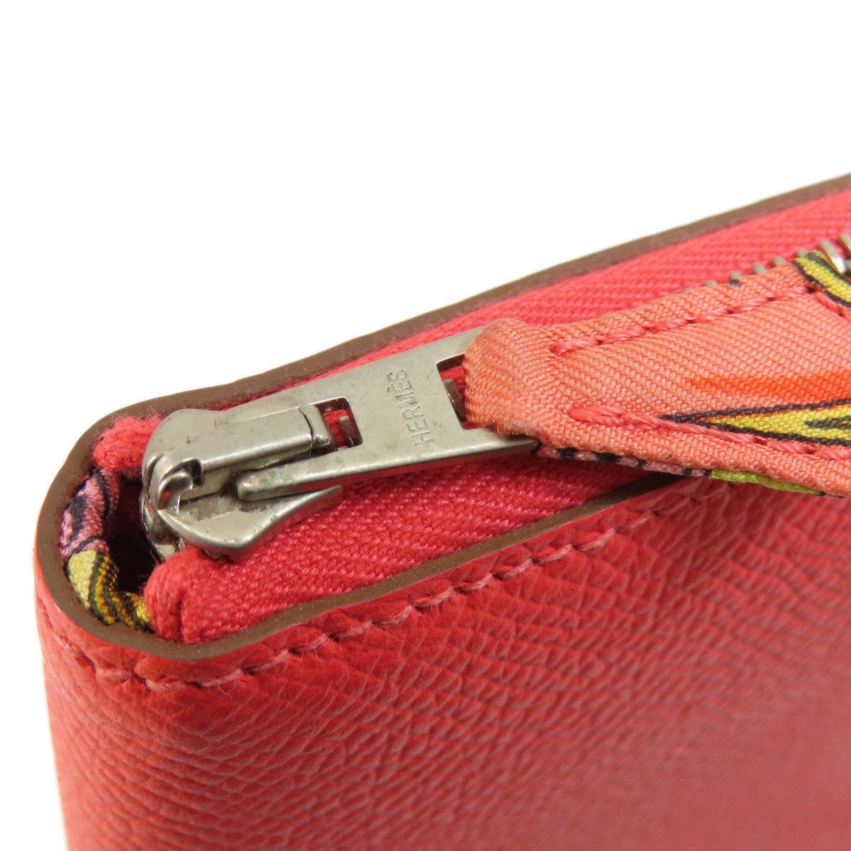 HERMES Long Wallet Purse Epsom Orange Azap Silk in Long