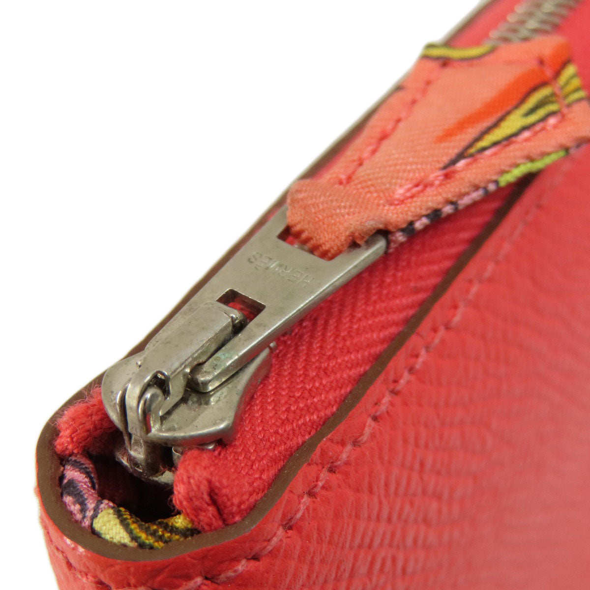 HERMES Long Wallet Purse Epsom Orange Azap Silk in Long