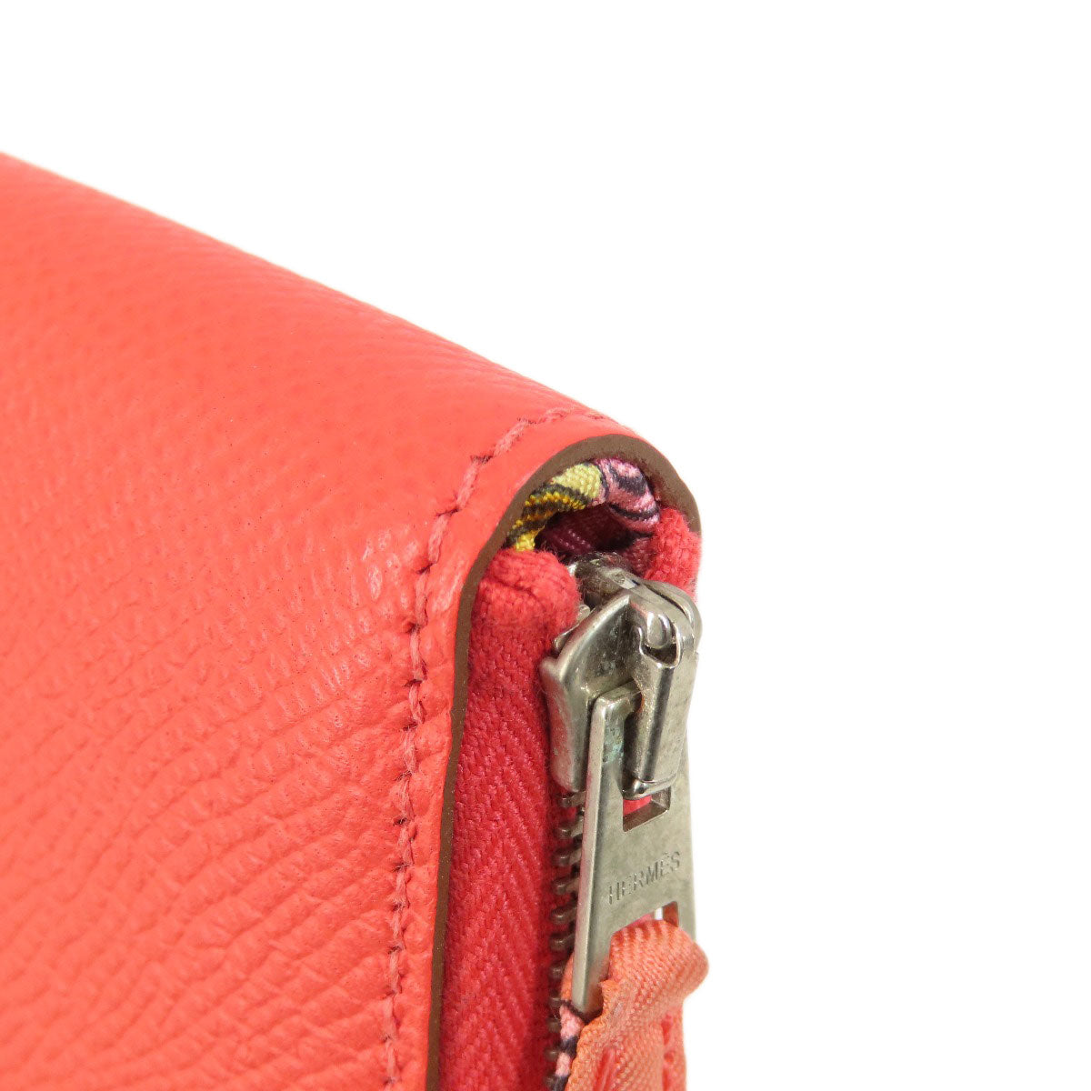 HERMES Long Wallet Purse Epsom Orange Azap Silk in Long