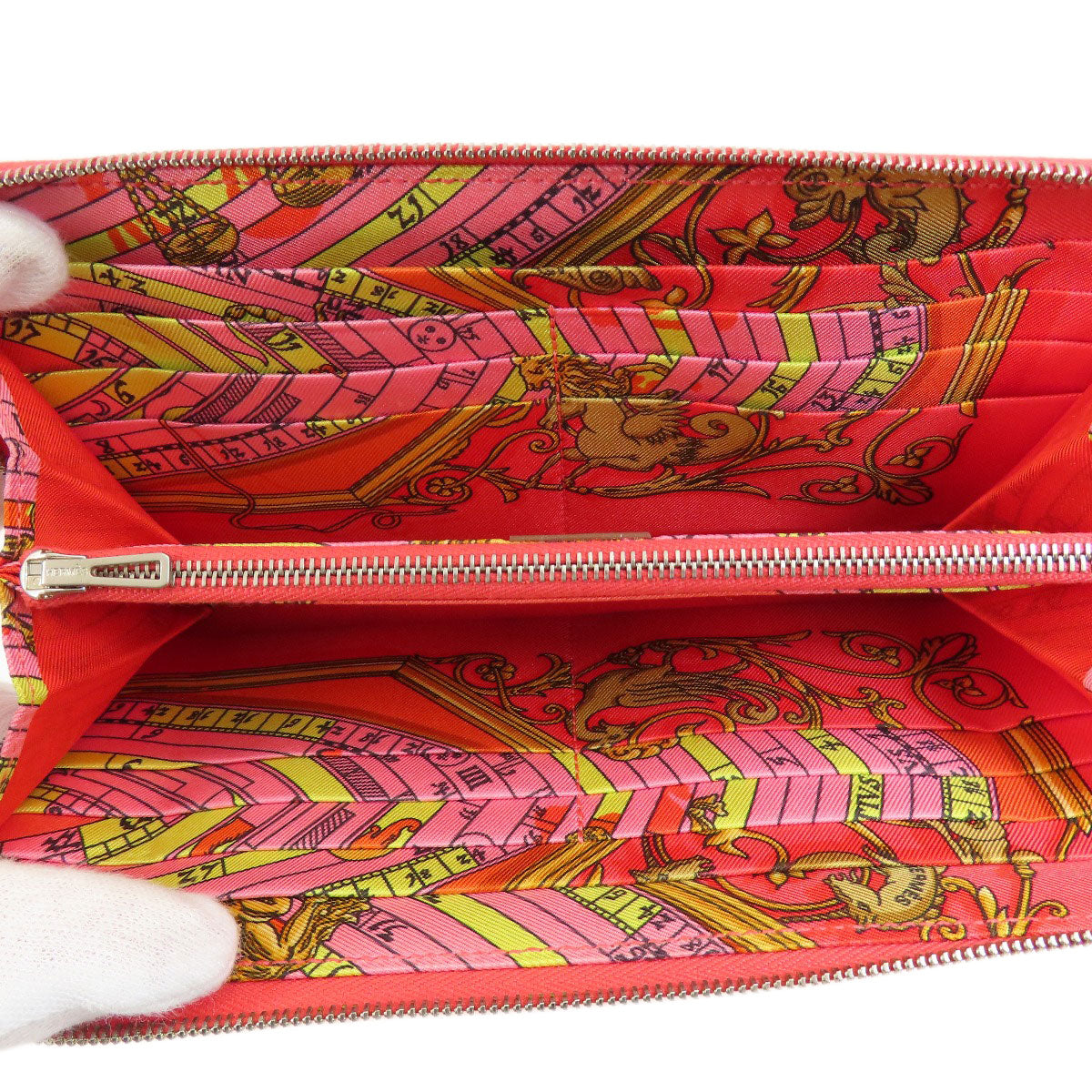 HERMES Long Wallet Purse Epsom Orange Azap Silk in Long