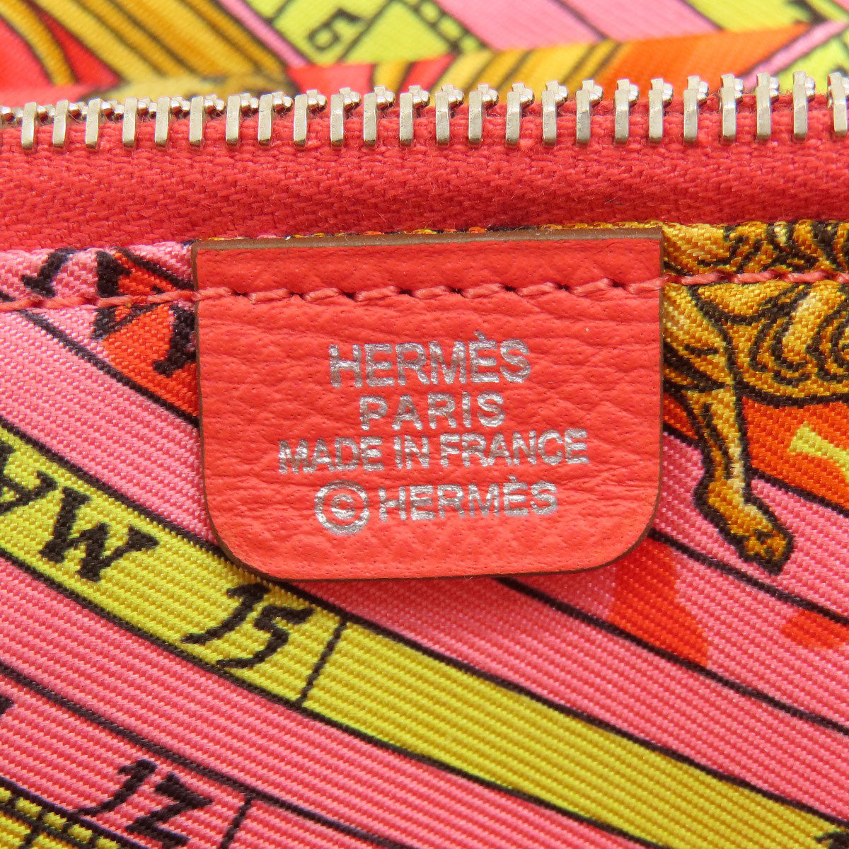 HERMES Long Wallet Purse Epsom Orange Azap Silk in Long