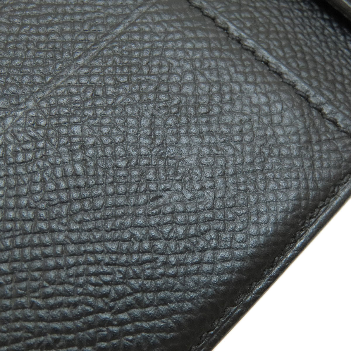 HERMES Bifold Wallet Epsom black Click 12 Black Gold Metal