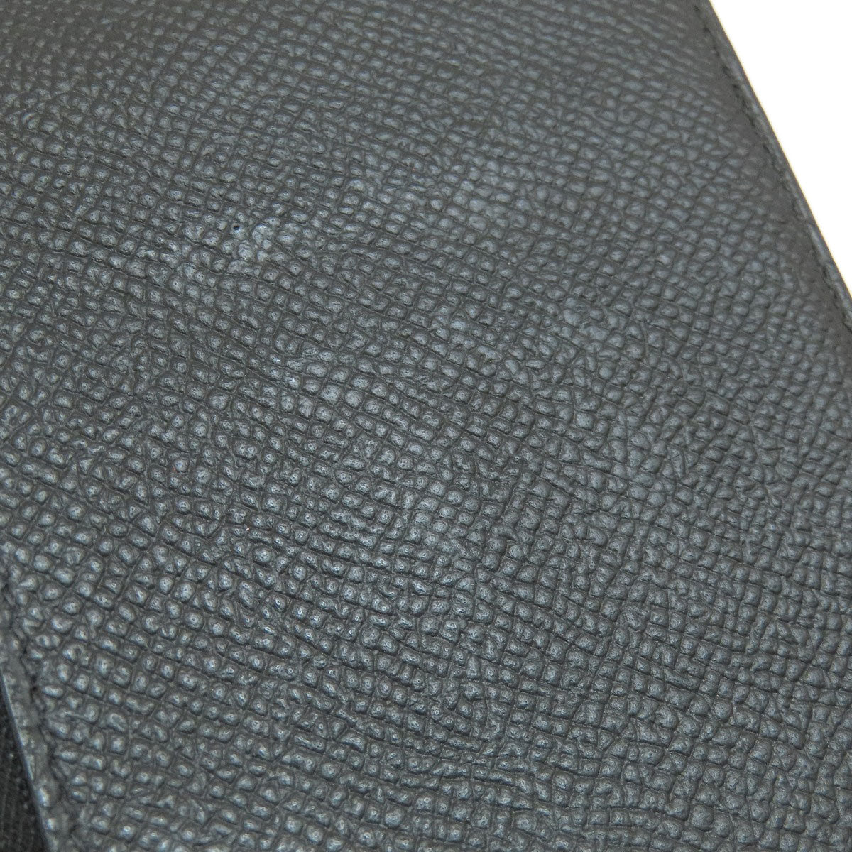 HERMES Bifold Wallet Epsom black Click 12 Black Gold Metal