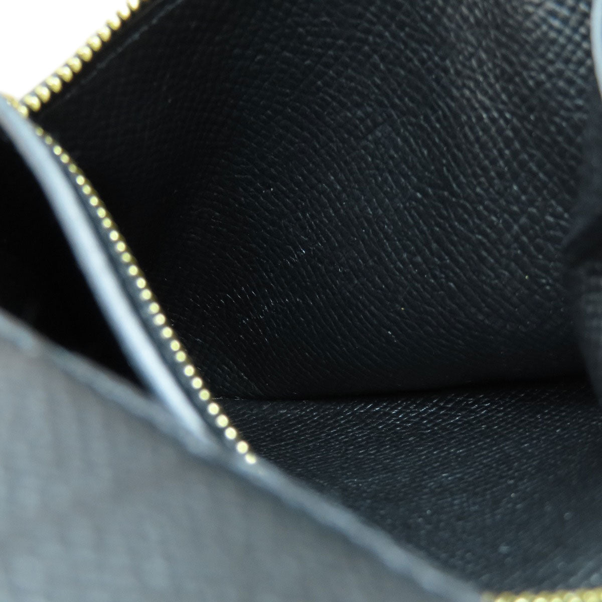 HERMES Bifold Wallet Epsom black Click 12 Black Gold Metal