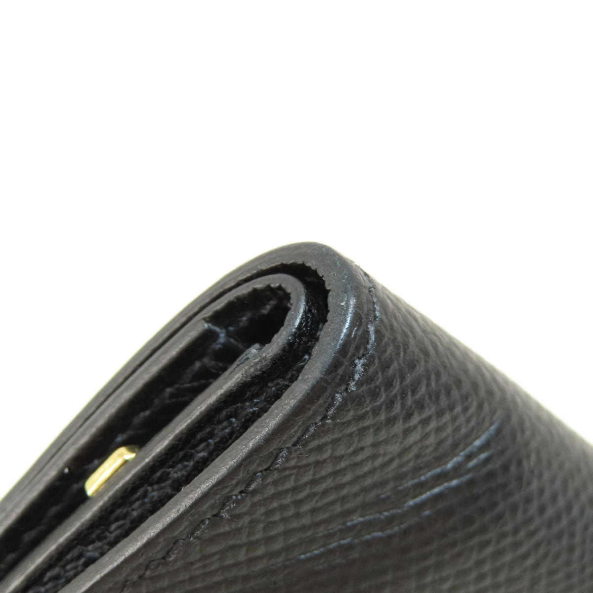 HERMES Bifold Wallet Epsom black Click 12 Black Gold Metal