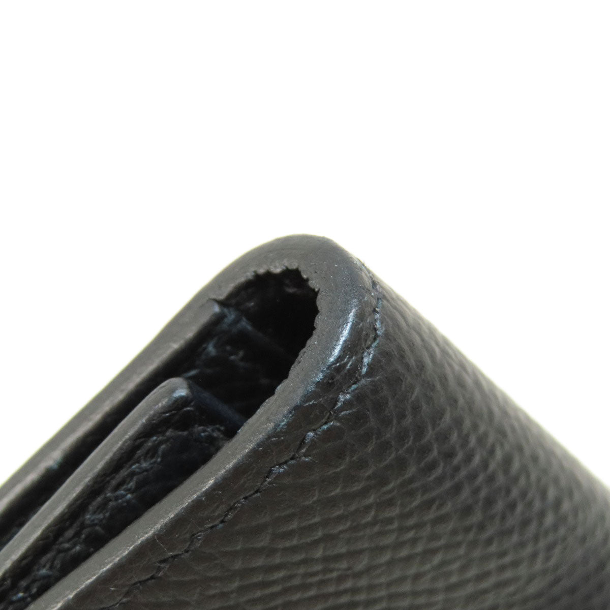 HERMES Bifold Wallet Epsom black Click 12 Black Gold Metal