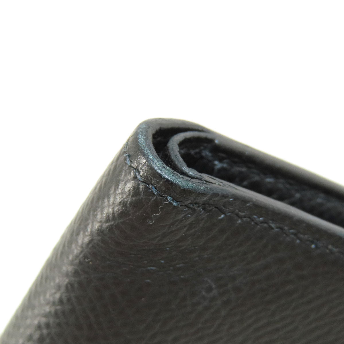 HERMES Bifold Wallet Epsom black Click 12 Black Gold Metal