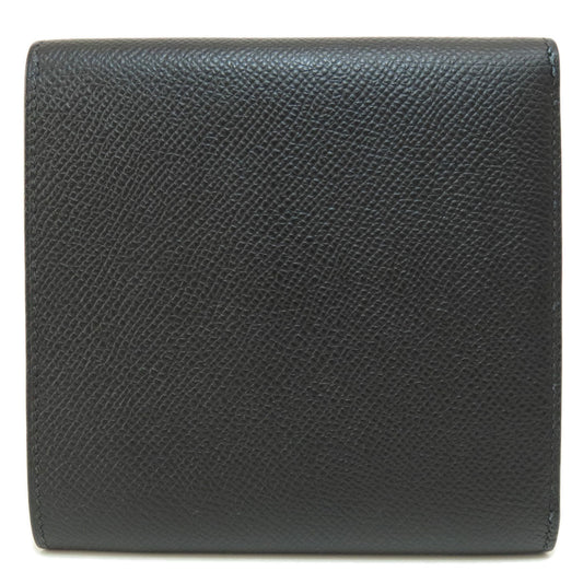 HERMES Bifold Wallet Epsom black Click 12 Black Gold Metal