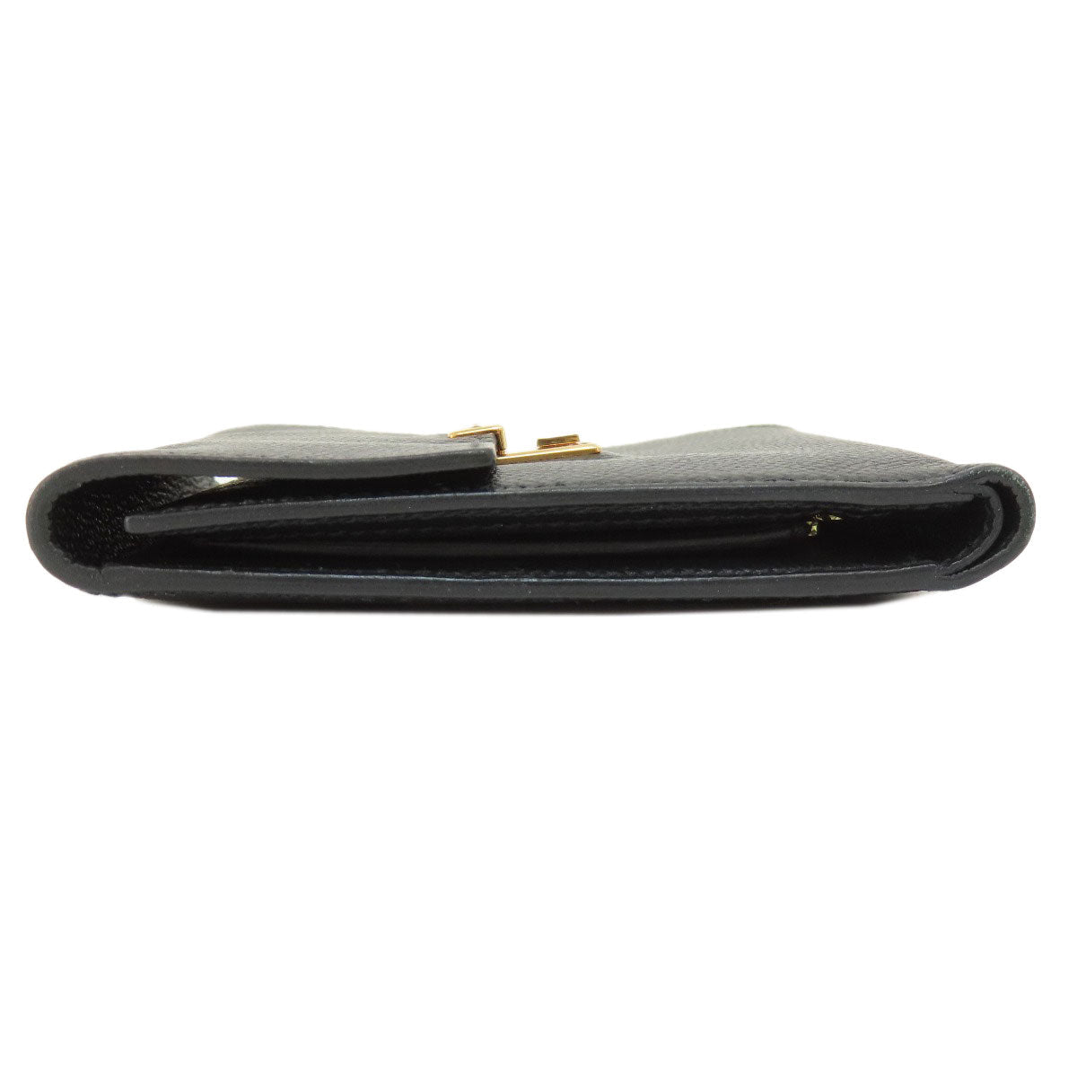HERMES Bifold Wallet Epsom black Click 12 Black Gold Metal
