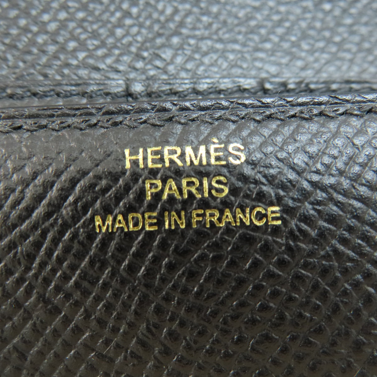 HERMES Bifold Wallet Epsom black Click 12 Black Gold Metal