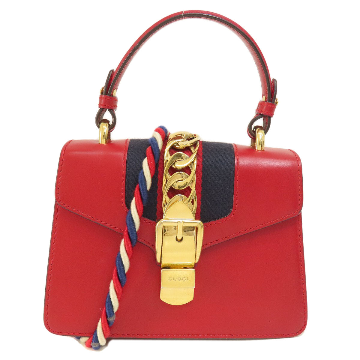 GUCCI Handbag 4720270 Calfskin Red Sylvie 2WAY Women Used