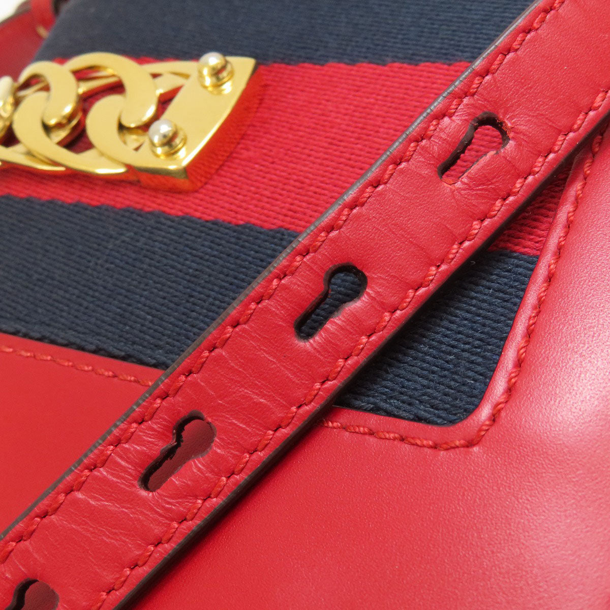 GUCCI Handbag 4720270 Calfskin Red Sylvie 2WAY Women Used