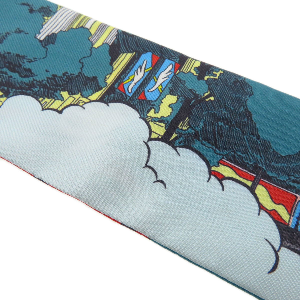 HERMES scarf silk blue Twilly Women Used