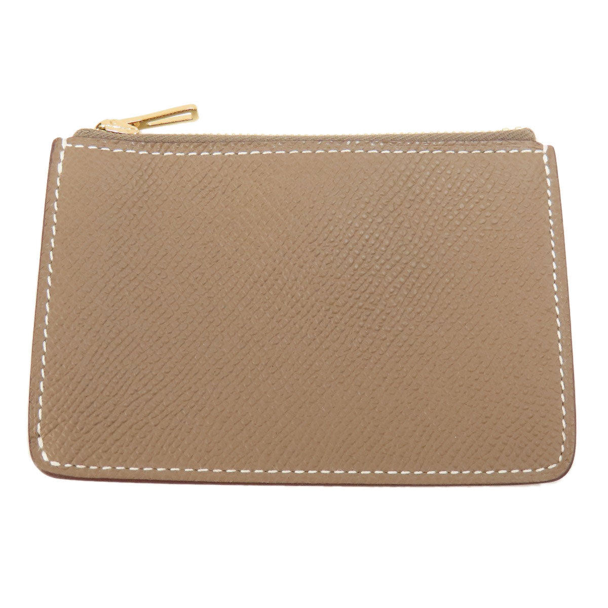 HERMES Coin case Epsom beige Constance Slim Etoupe Gold Metal