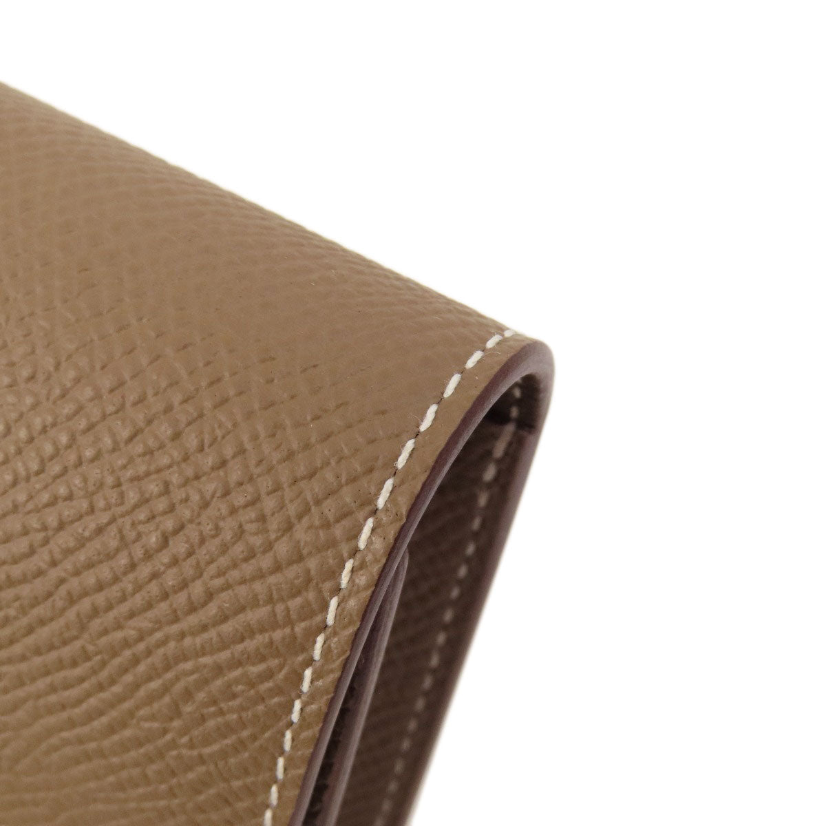 HERMES Coin case Epsom beige Constance Slim Etoupe Gold Metal