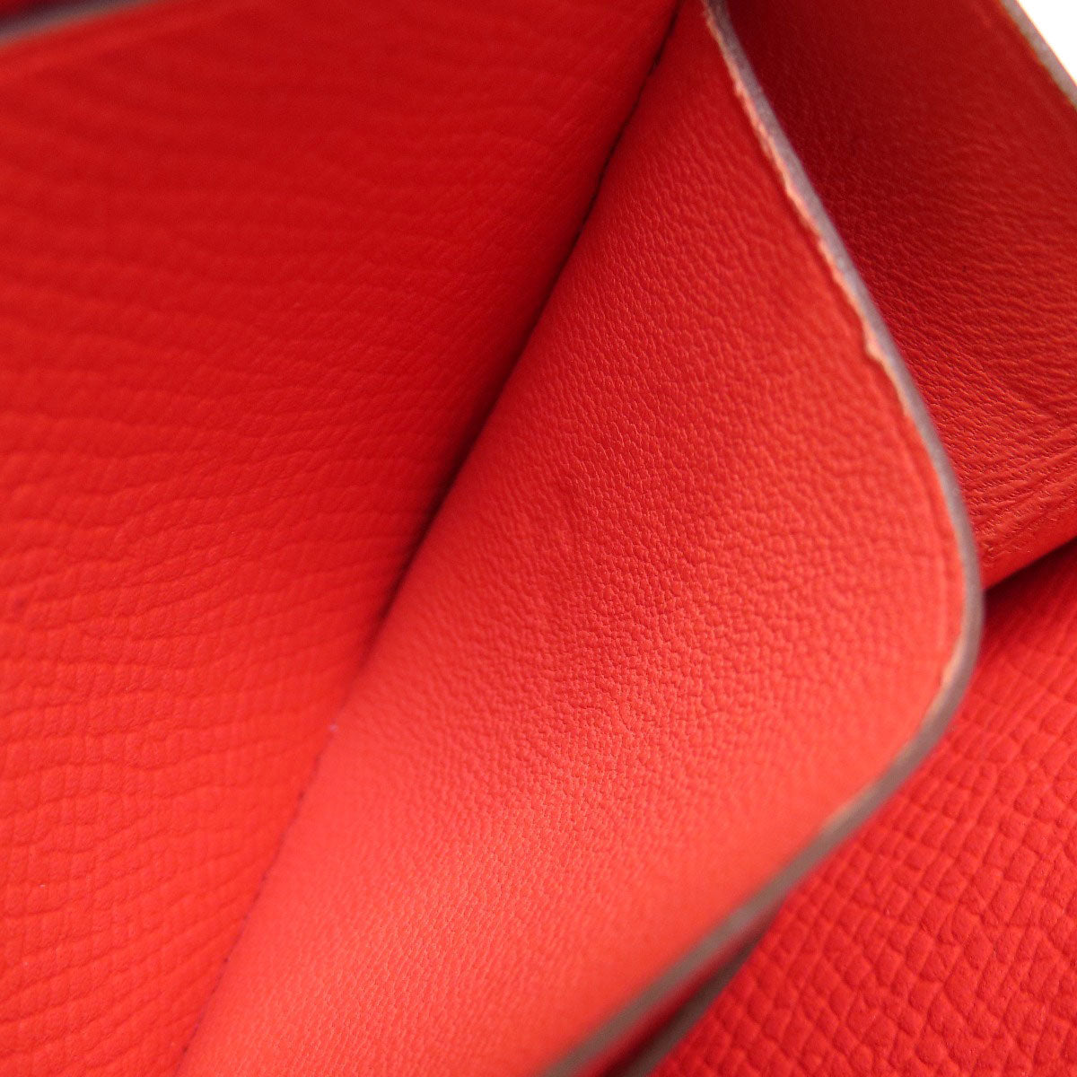 HERMES Long Wallet Purse Epsom Red Azap Classic