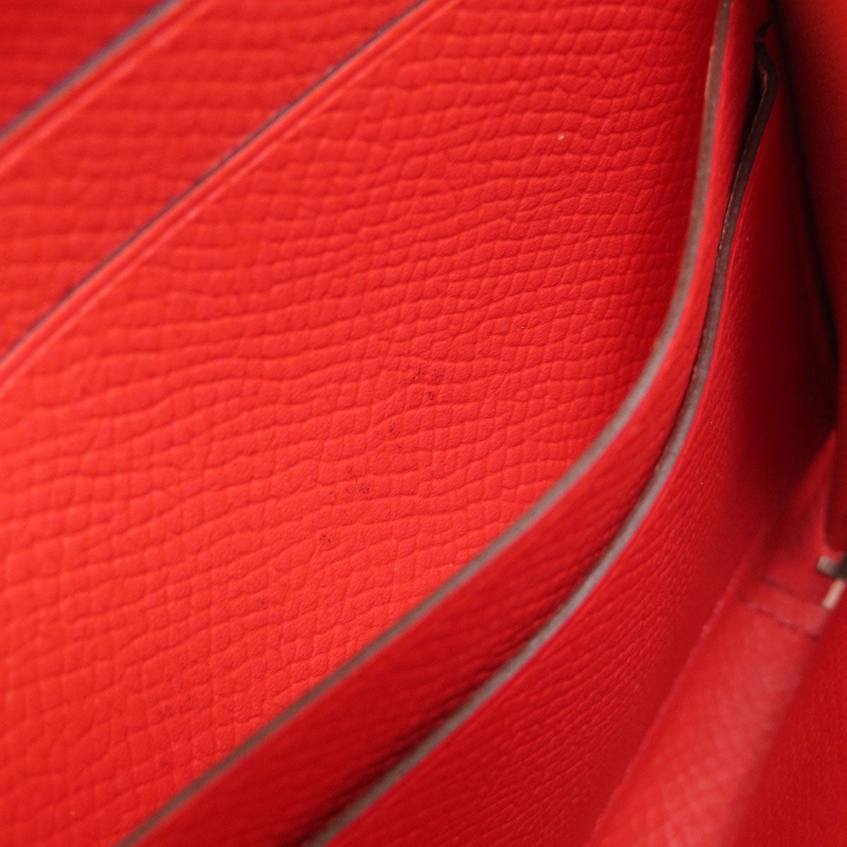 HERMES Long Wallet Purse Epsom Red Azap Classic