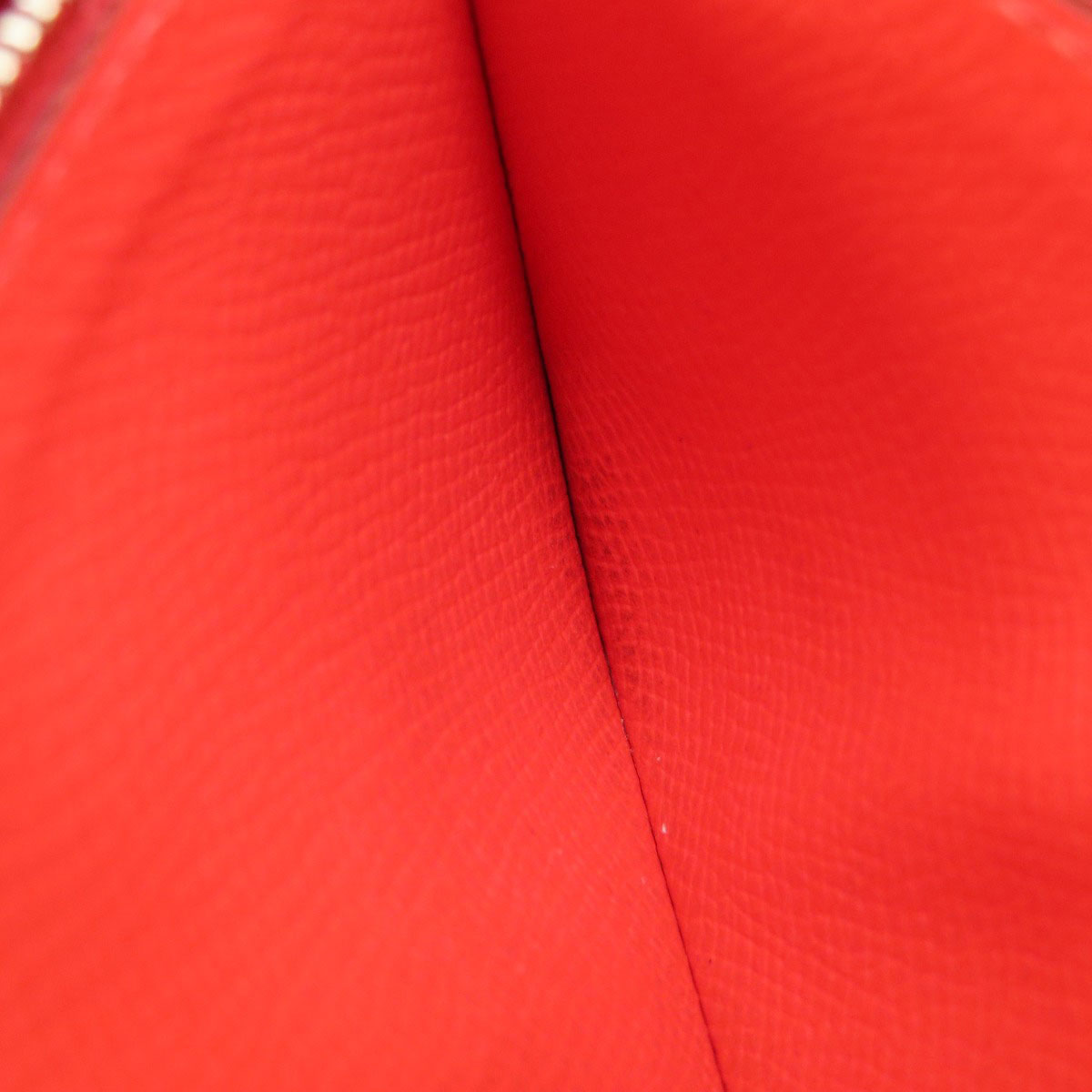 HERMES Long Wallet Purse Epsom Red Azap Classic
