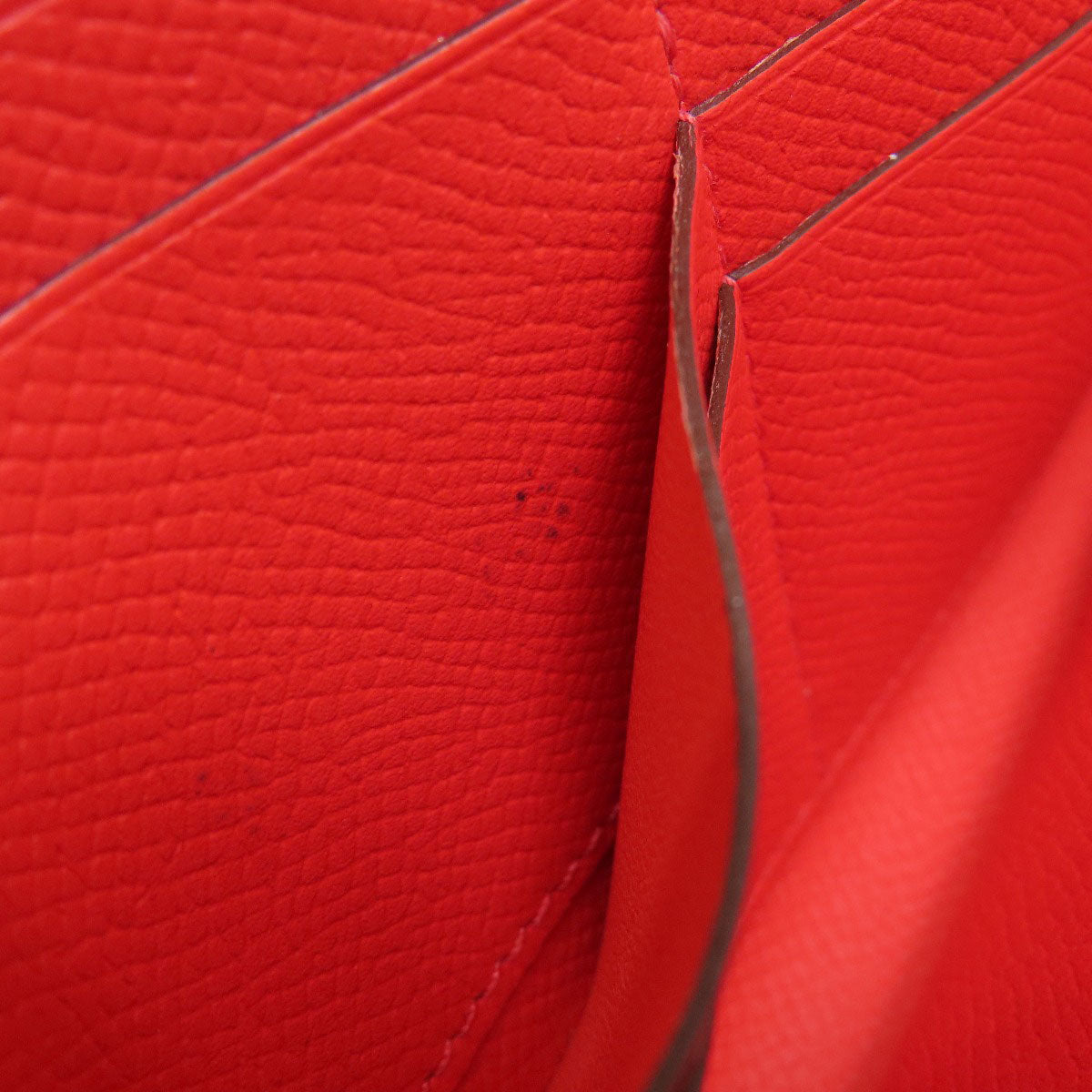 HERMES Long Wallet Purse Epsom Red Azap Classic