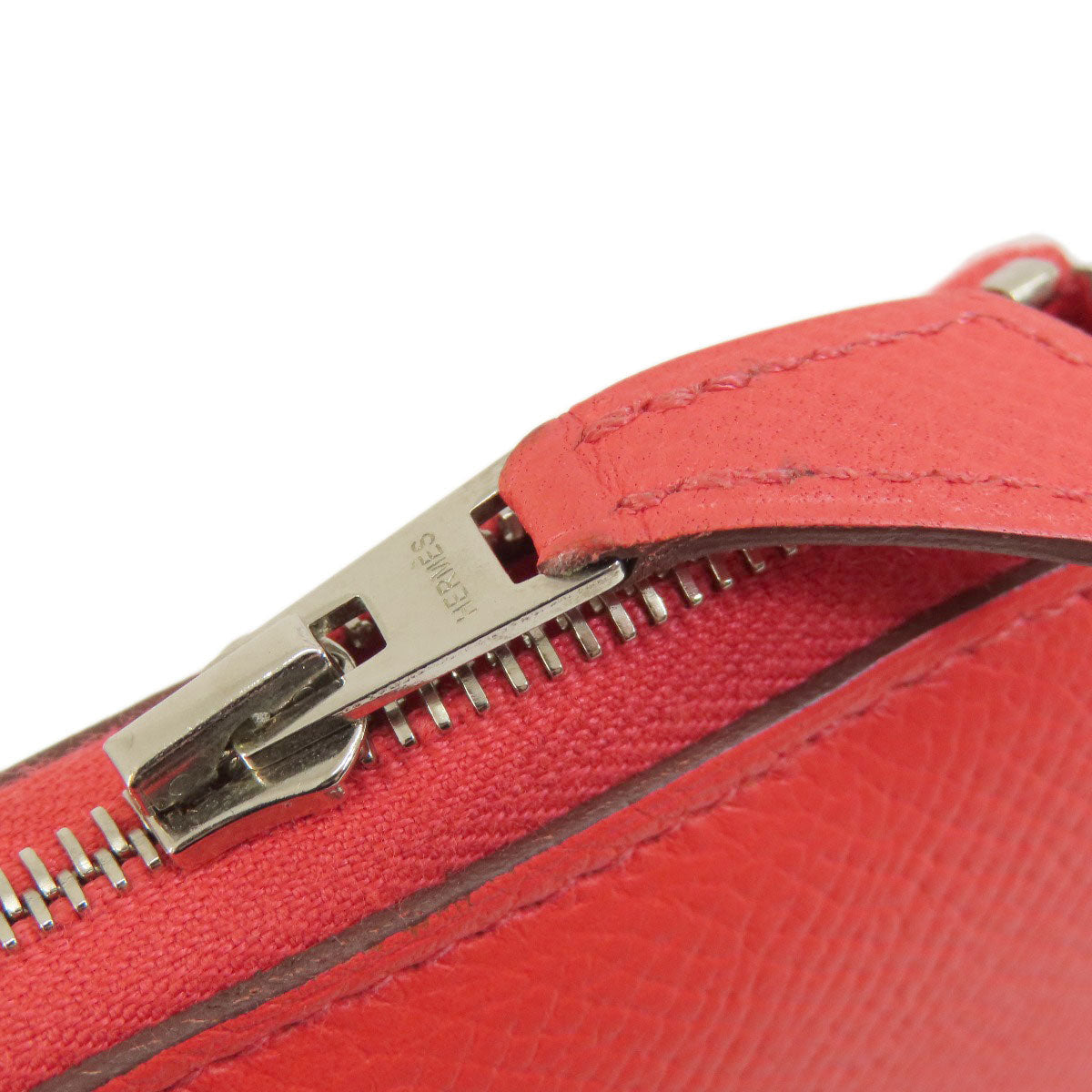 HERMES Long Wallet Purse Epsom Red Azap Classic