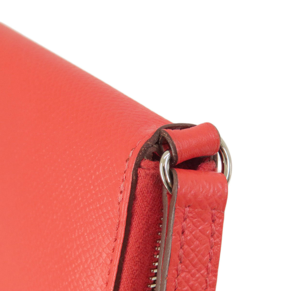 HERMES Long Wallet Purse Epsom Red Azap Classic