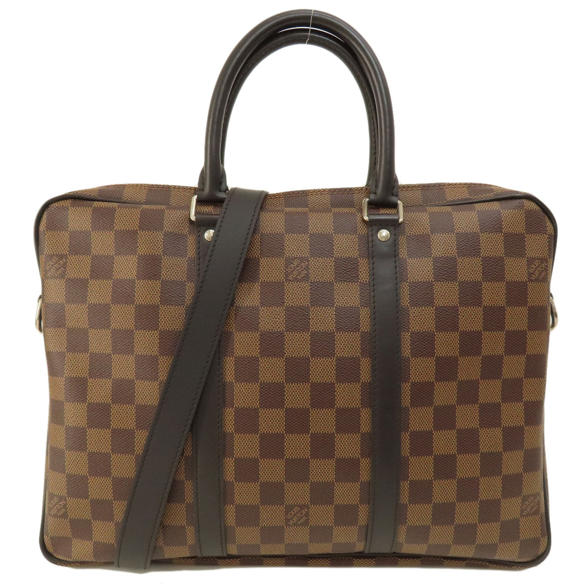 LOUIS VUITTON Business bag N41466 Damier canvas Brown Porto Document Voyage PM Damier Ebene Women Used