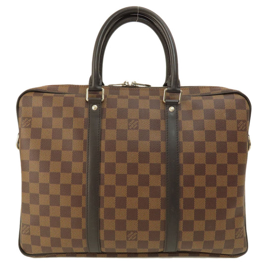 LOUIS VUITTON Business bag N41466 Damier canvas Brown Porto Document Voyage PM Damier Ebene Women Used