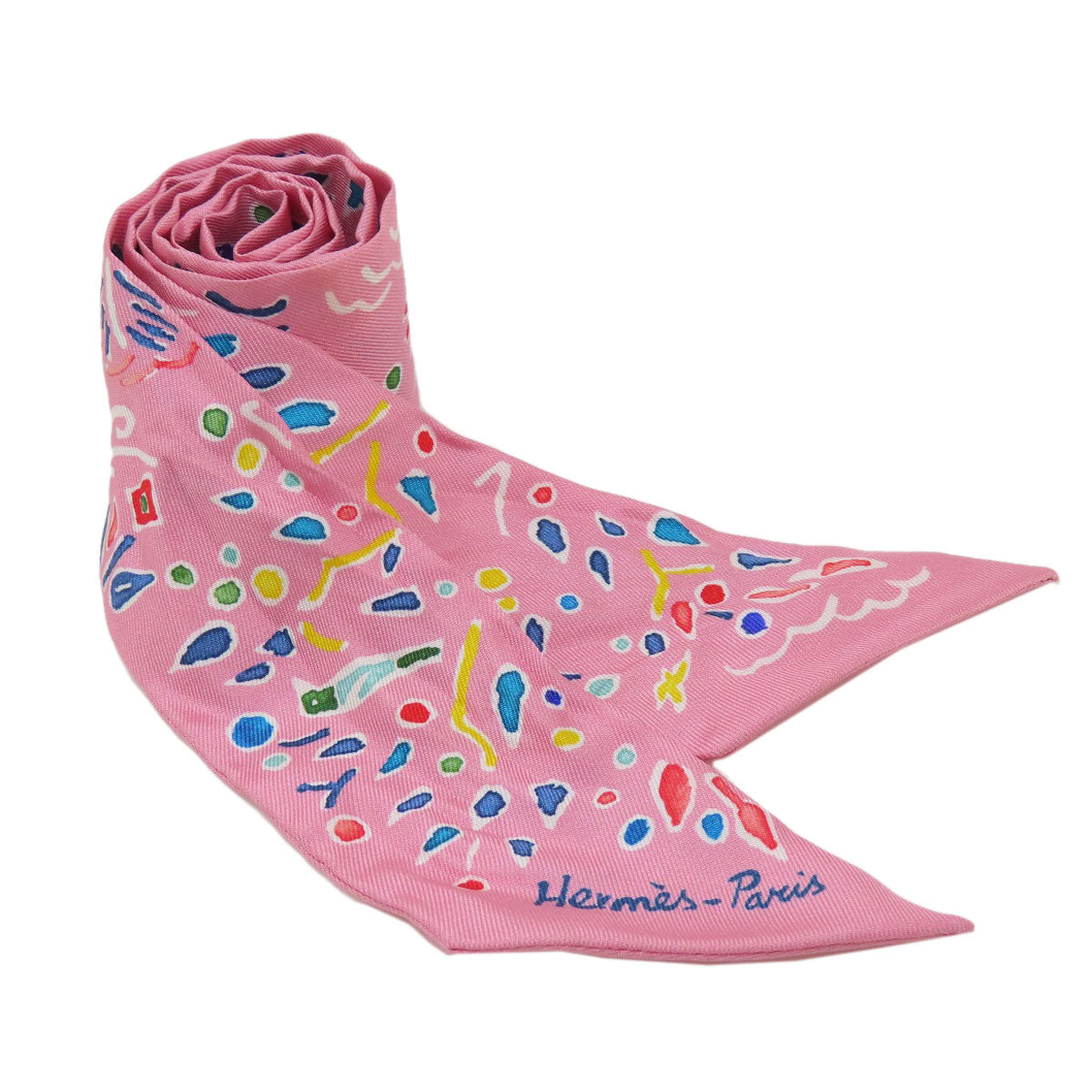 HERMES scarf silk pink Twilly Women Used