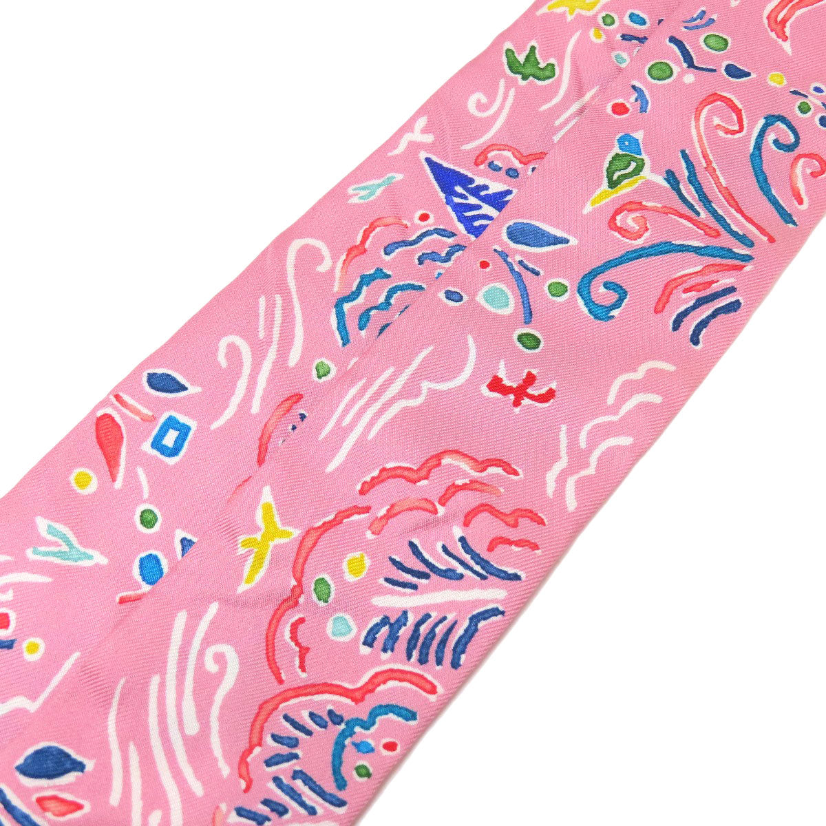 HERMES scarf silk pink Twilly Women Used