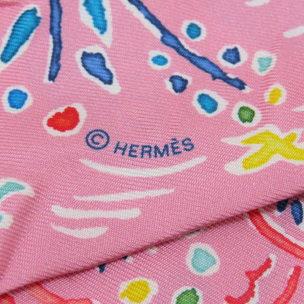 HERMES scarf silk pink Twilly Women Used