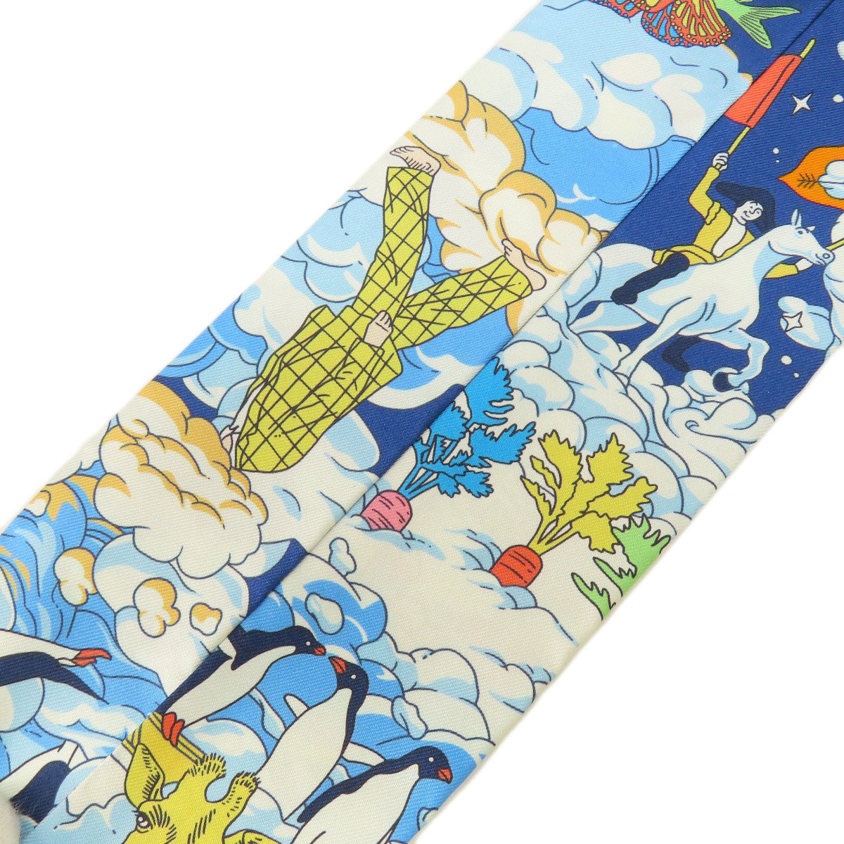 HERMES scarf silk blue Twilly Women Used