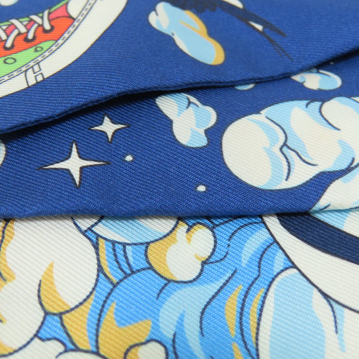 HERMES scarf silk blue Twilly Women Used