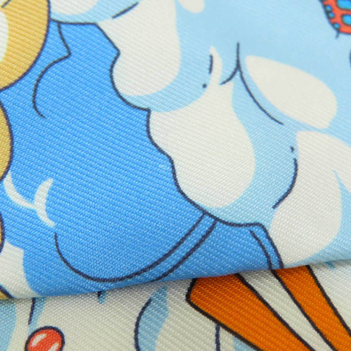 HERMES scarf silk blue Twilly Women Used