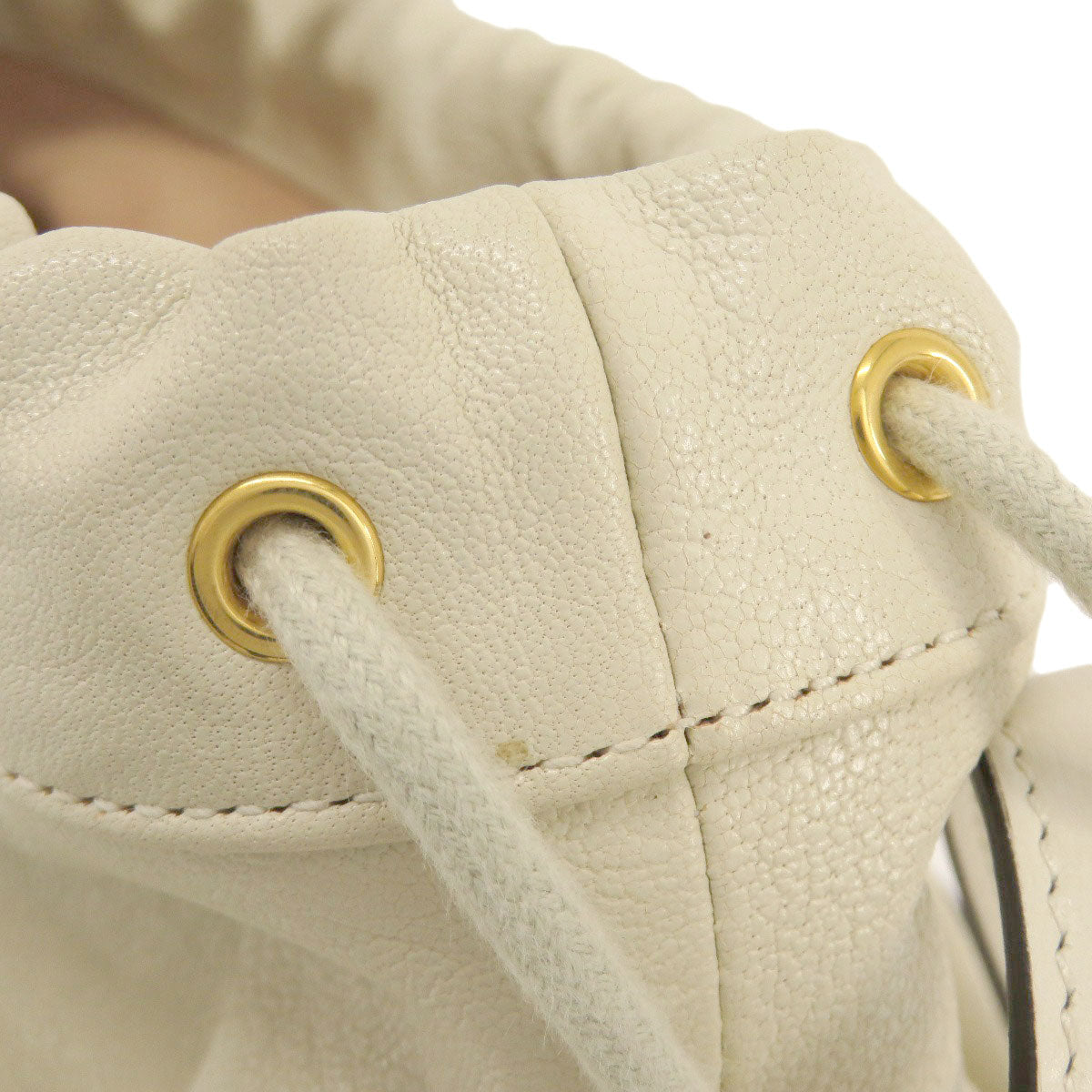 GUCCI Tote Bag 602118 leather white Horsebit Bucket Bag Women Used
