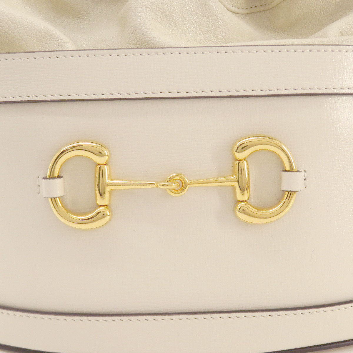 GUCCI Tote Bag 602118 leather white Horsebit Bucket Bag Women Used
